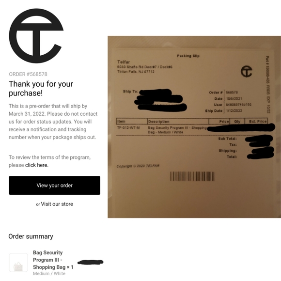 Telfar Medium White Shopping Bag - Picture 5 of 6